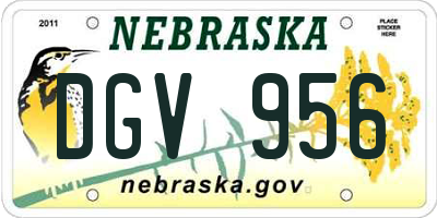 NE license plate DGV956