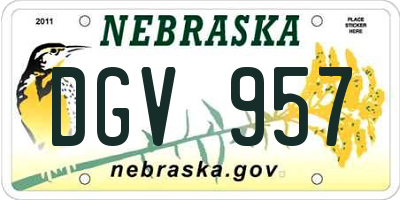 NE license plate DGV957