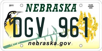 NE license plate DGV961