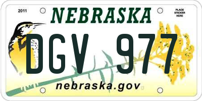 NE license plate DGV977