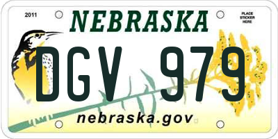 NE license plate DGV979