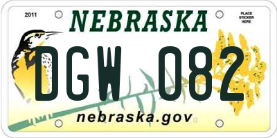 NE license plate DGW082