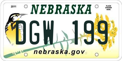 NE license plate DGW199