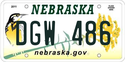 NE license plate DGW486