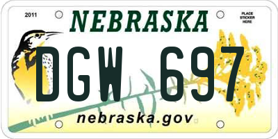 NE license plate DGW697