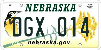 NE license plate DGX014