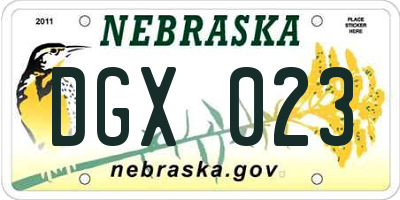 NE license plate DGX023