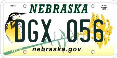 NE license plate DGX056