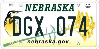 NE license plate DGX074
