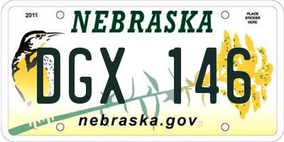 NE license plate DGX146