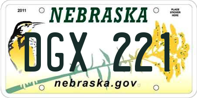NE license plate DGX221