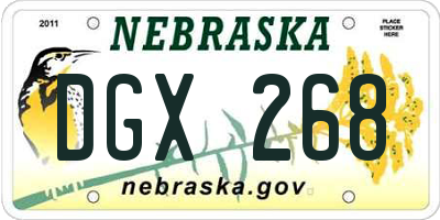 NE license plate DGX268