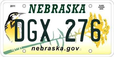 NE license plate DGX276