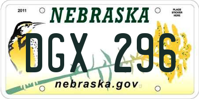 NE license plate DGX296
