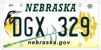 NE license plate DGX329