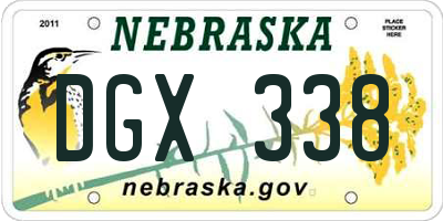 NE license plate DGX338