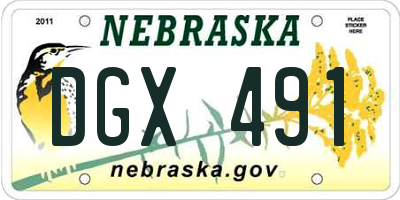 NE license plate DGX491