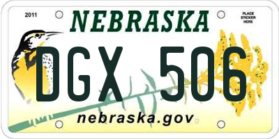NE license plate DGX506