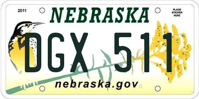 NE license plate DGX511