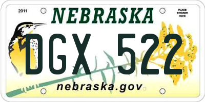 NE license plate DGX522
