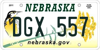 NE license plate DGX557