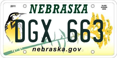 NE license plate DGX663