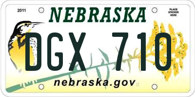 NE license plate DGX710