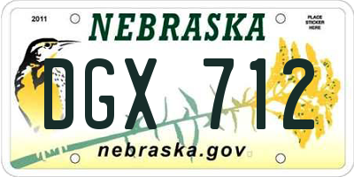 NE license plate DGX712