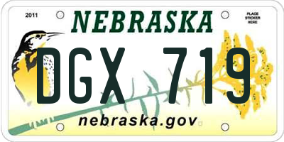 NE license plate DGX719