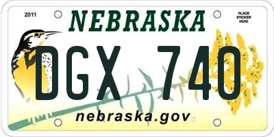 NE license plate DGX740
