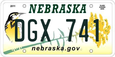 NE license plate DGX741
