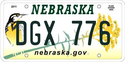 NE license plate DGX776