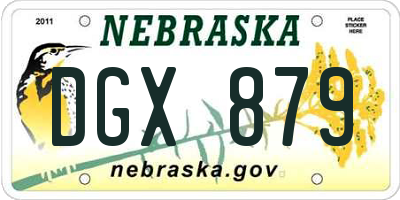 NE license plate DGX879