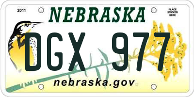 NE license plate DGX977