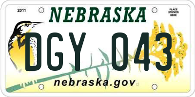 NE license plate DGY043