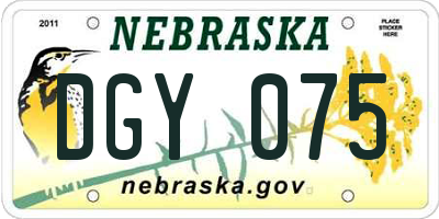 NE license plate DGY075
