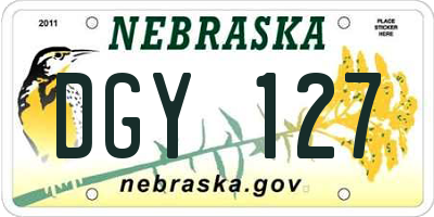 NE license plate DGY127