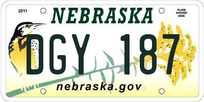 NE license plate DGY187