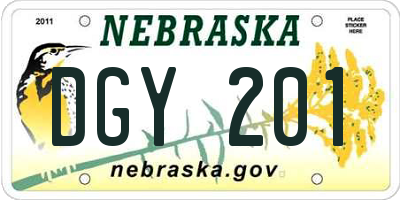 NE license plate DGY201
