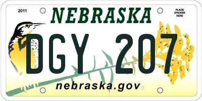 NE license plate DGY207