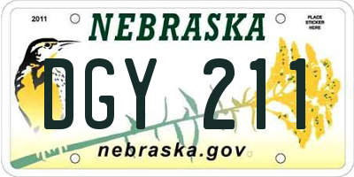 NE license plate DGY211