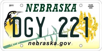 NE license plate DGY221