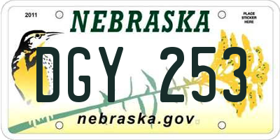 NE license plate DGY253