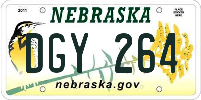 NE license plate DGY264