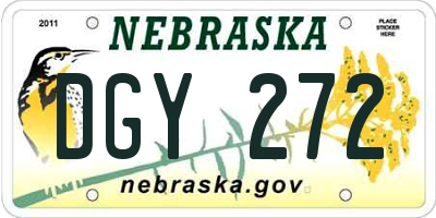 NE license plate DGY272