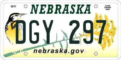 NE license plate DGY297