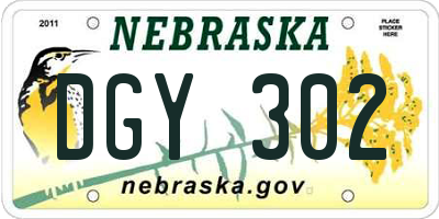 NE license plate DGY302
