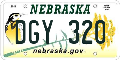 NE license plate DGY320