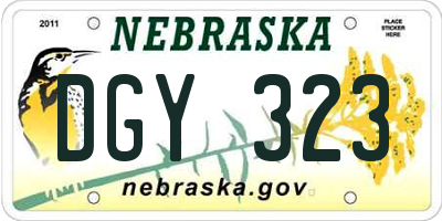 NE license plate DGY323