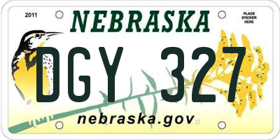 NE license plate DGY327